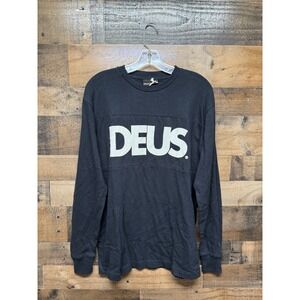 Deus Ex Machina Men's Black Long Sleeve Graphic T-Shirt Moto Jersey Size S